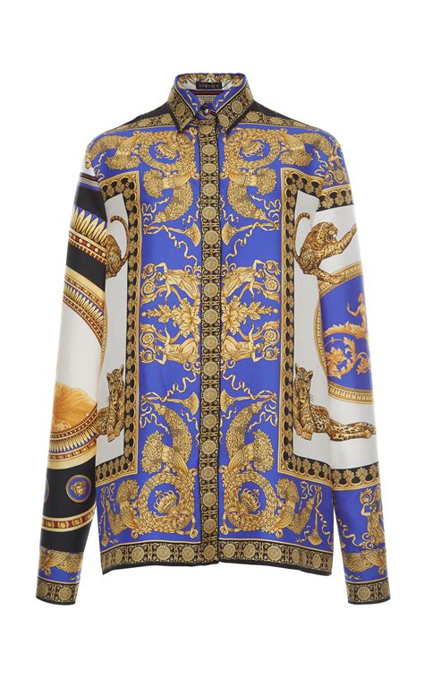 versace long sleeve shirt|versace silk shirt price.